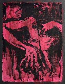 Suffering, Acrylic on Canvas, 70 cm x 90 cm, 2024 - Abi Afandi Acrylic painting titled "Suffering", 70 by 90 centimeters, created in 2024 - Abi Afandi