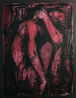 Suffering, Acrylic on Canvas, 70 cm x 90 cm, 2024 - Abi Afandi Acrylic painting titled "Suffering", 70 by 90 centimeters, created in 2024 - Abi Afandi